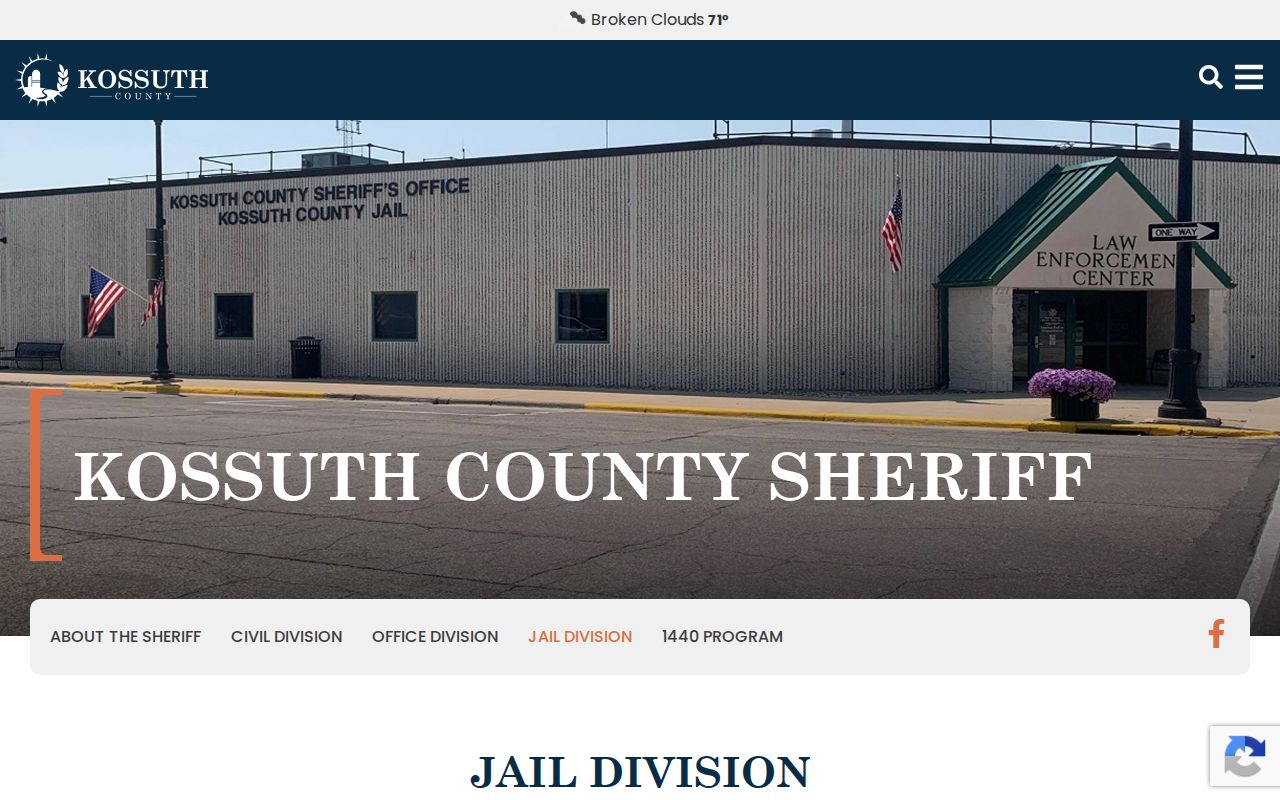 Kossuth County arrest lookup jail booking information