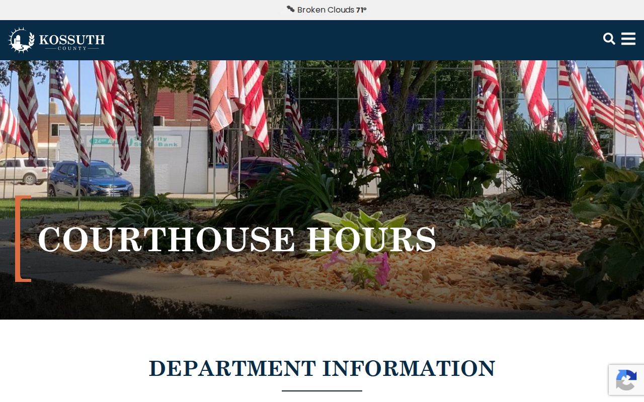 Kossuth County criminal court cases courthouse hours and Clerk contacts