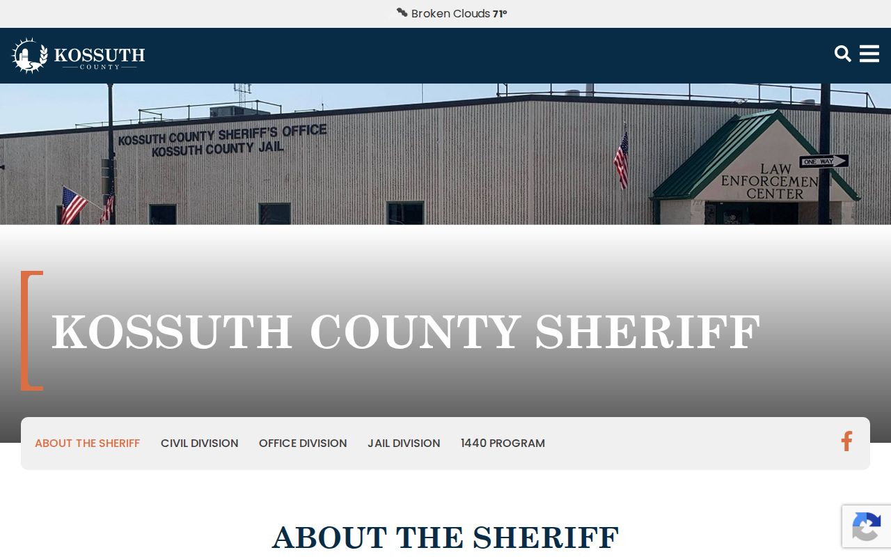 Kossuth County criminal history sheriff records office