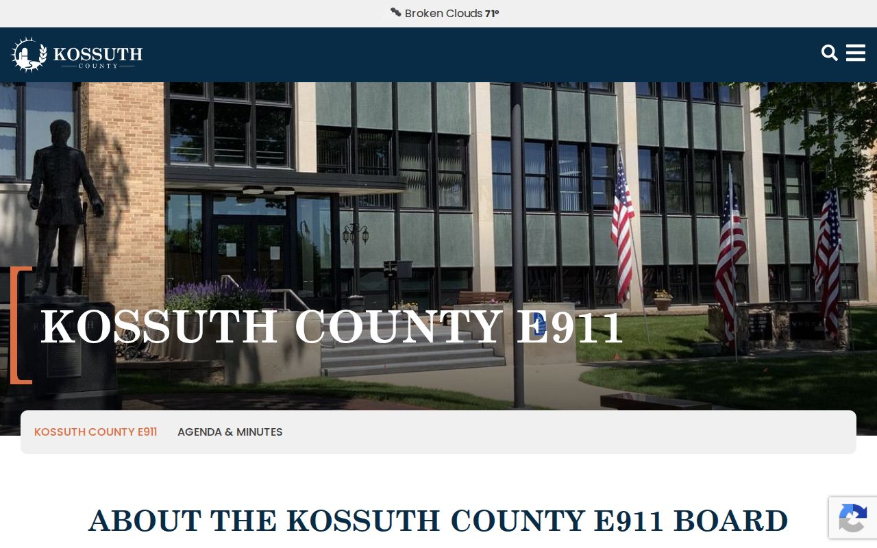 Swea City criminal records routing through Kossuth County E911